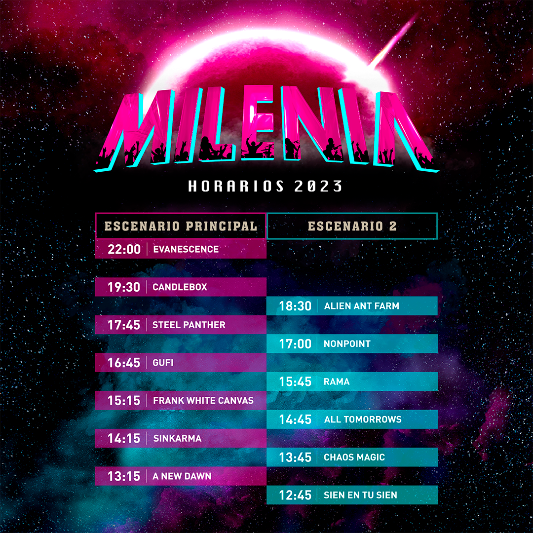Festival Milenia anuncia horarios definitivos y Terraza Bar