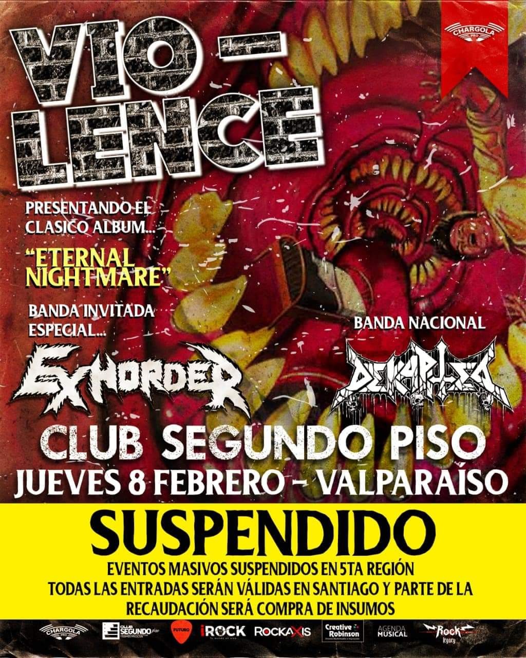 Vio-lence & Exhorder cancelan show de Valparaíso