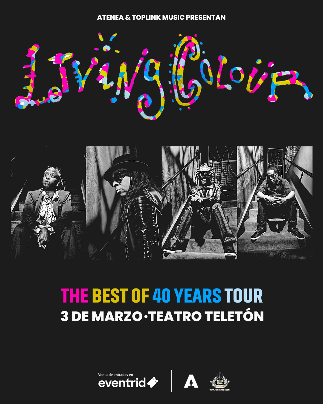 LIVING COLOUR REGRESA A CHILE CON LO MEJOR DE SUS 40 AÑOS DE TRAYECTORIA
