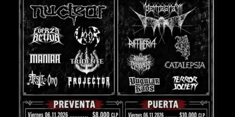 ANDES METAL FEST: RANCAGUA RECIBIRÁ DOS JORNADAS HISTÓRICAS DE METAL NACIONAL E INTERNACIONAL