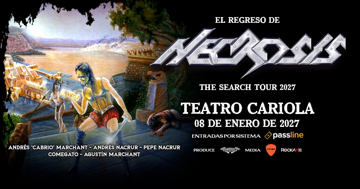 NECROSIS, LEYENDA DEL THRASH METAL CHILENO, REGRESA AL TEATRO CARIOLA PARA DAR INICIO A “THE SEARCH TOUR 2027”